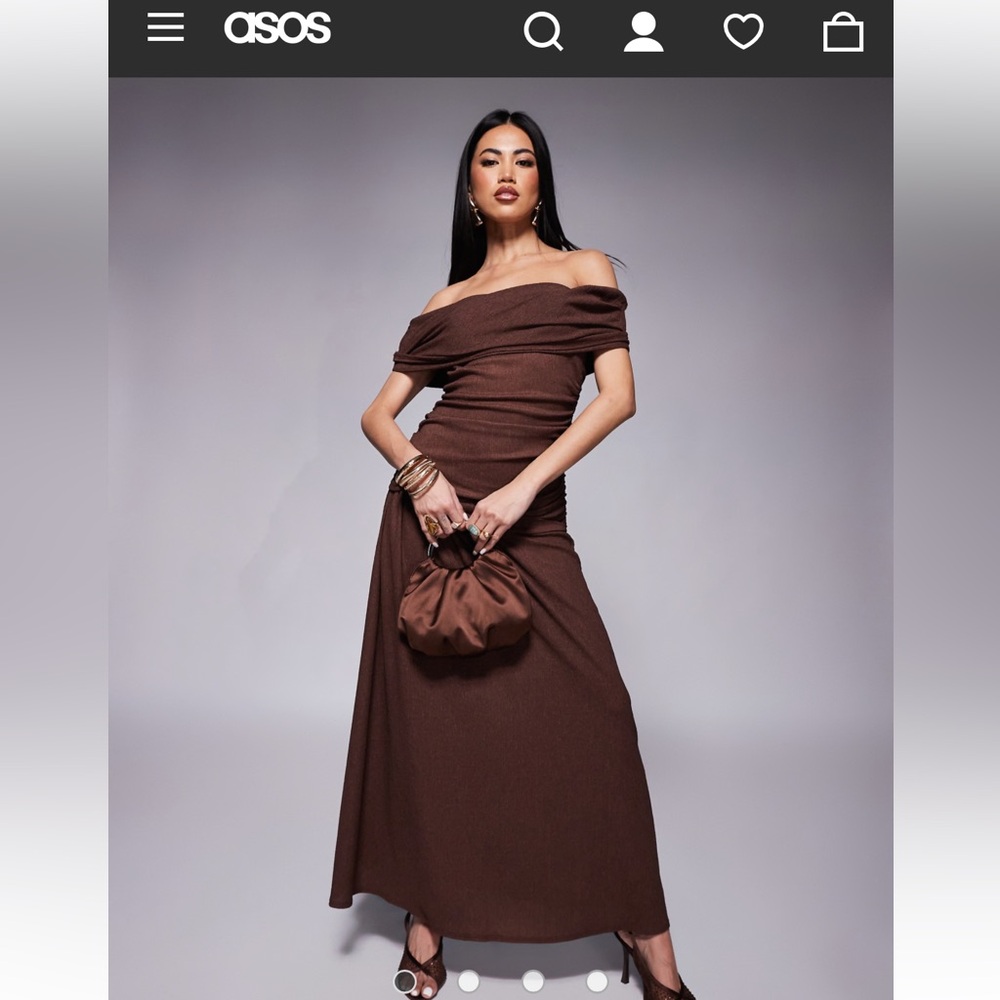 ASOS One Shoulder Brown Dress